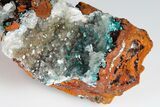 Rosasite and Calcite Crystal Association - Mexico #180774-2